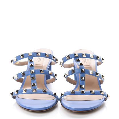 Valentino Garavani Calfskin Rockstud 60mm Caged Slide Sandals 41 Angel 2 of 7