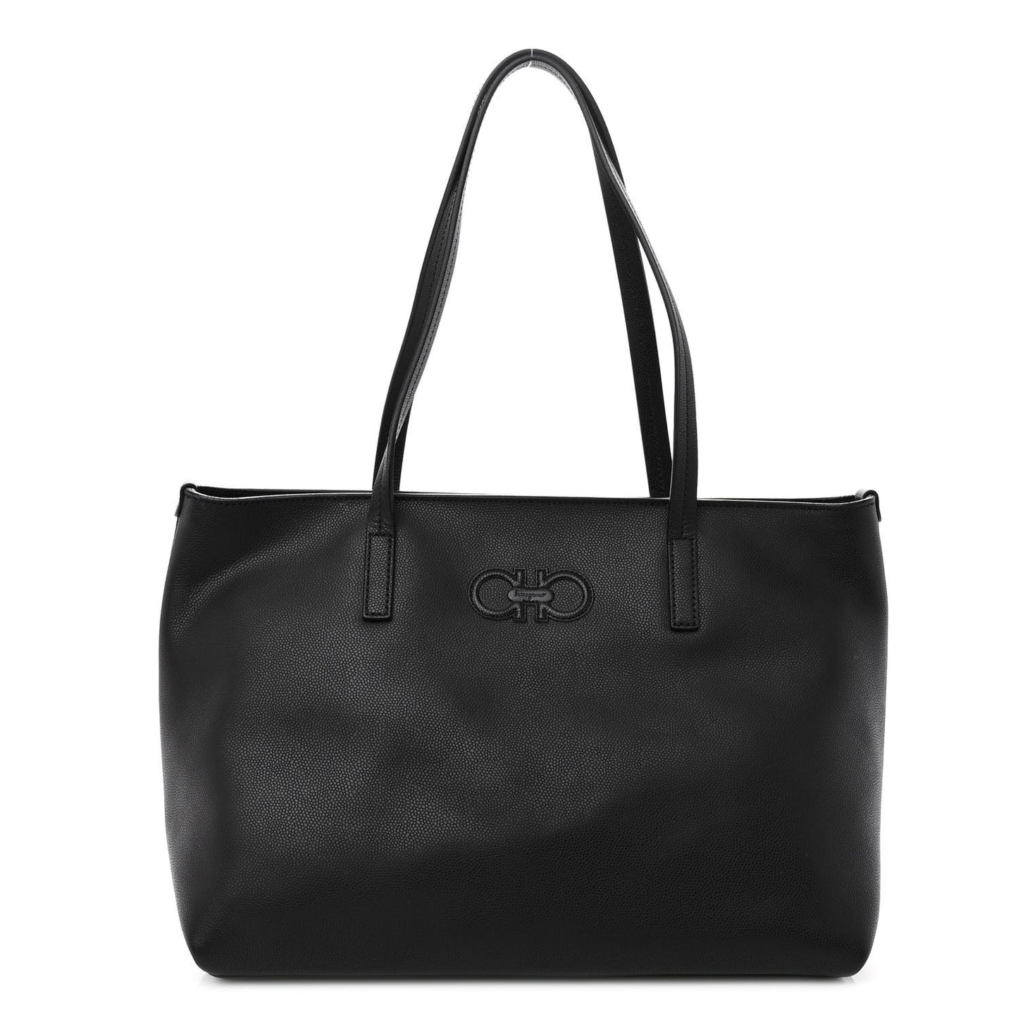 SALVATORE FERRAGAMO Calfskin Medium Tote Black