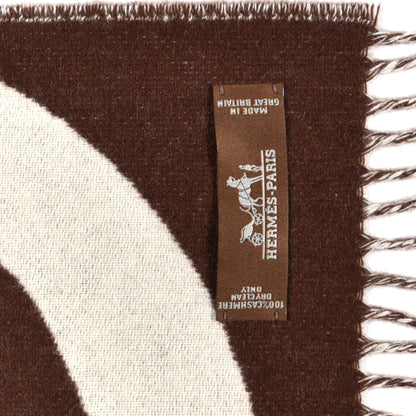 Hermes Cashmere Casaque Charms Muffler Brun Chocolat Ivoire 5 of 5