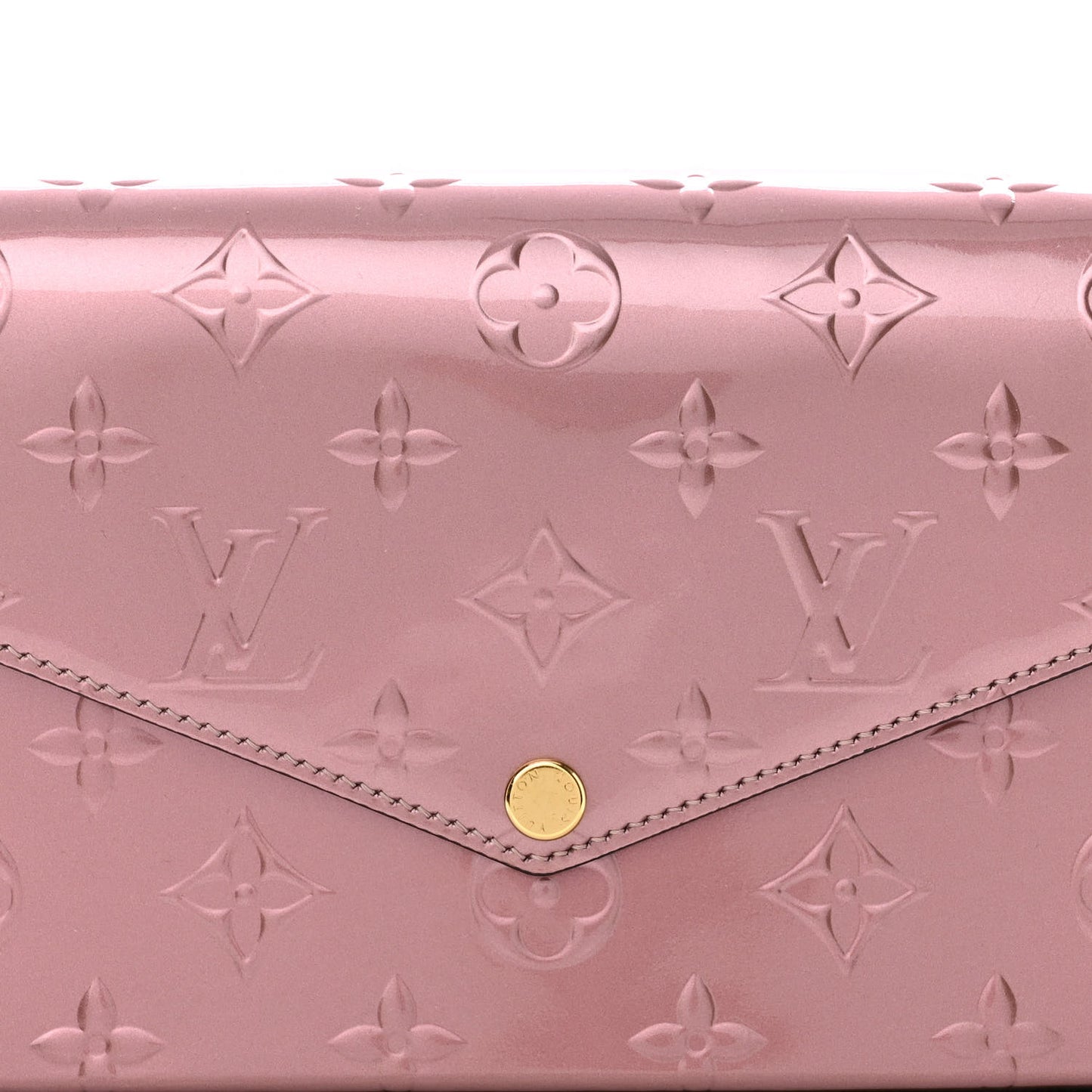 Vernis Pochette Felicie Chain Wallet Metallic Pale Pink
