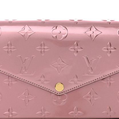 Louis Vuitton Vernis Pochette Felicie Chain Wallet Metallic Pale Pink 9 of 11
