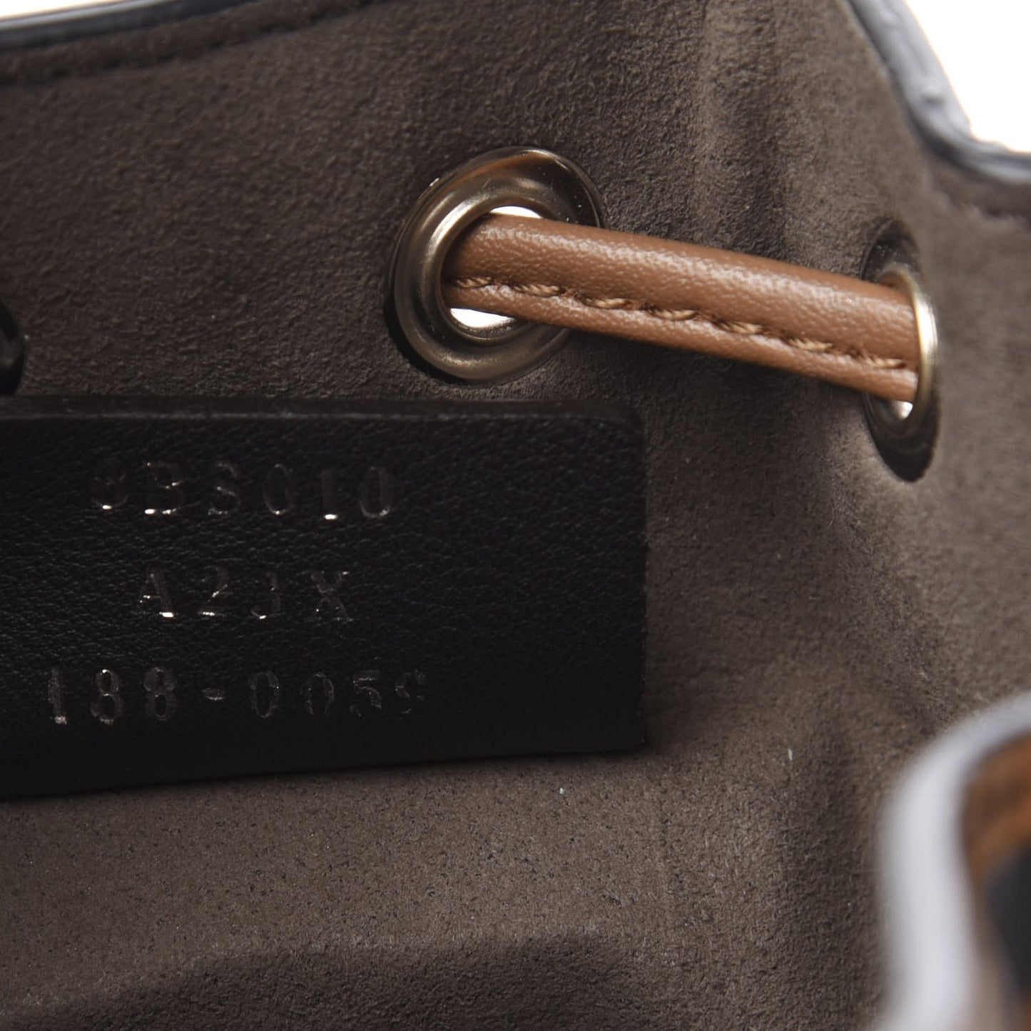 Vitello Liberty F is Fendi FF Embossed Mini Mon Tresor Bucket Bag Tobacco Black