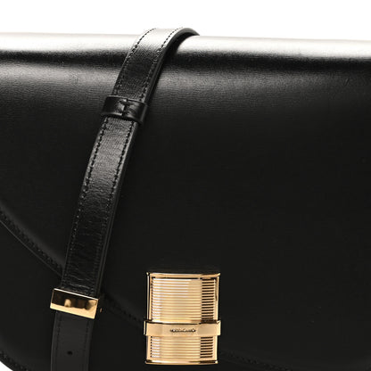 Salvatore Ferragamo Dappled Calfskin Small Fiamma Crossbody Bag  Black 7 of 11
