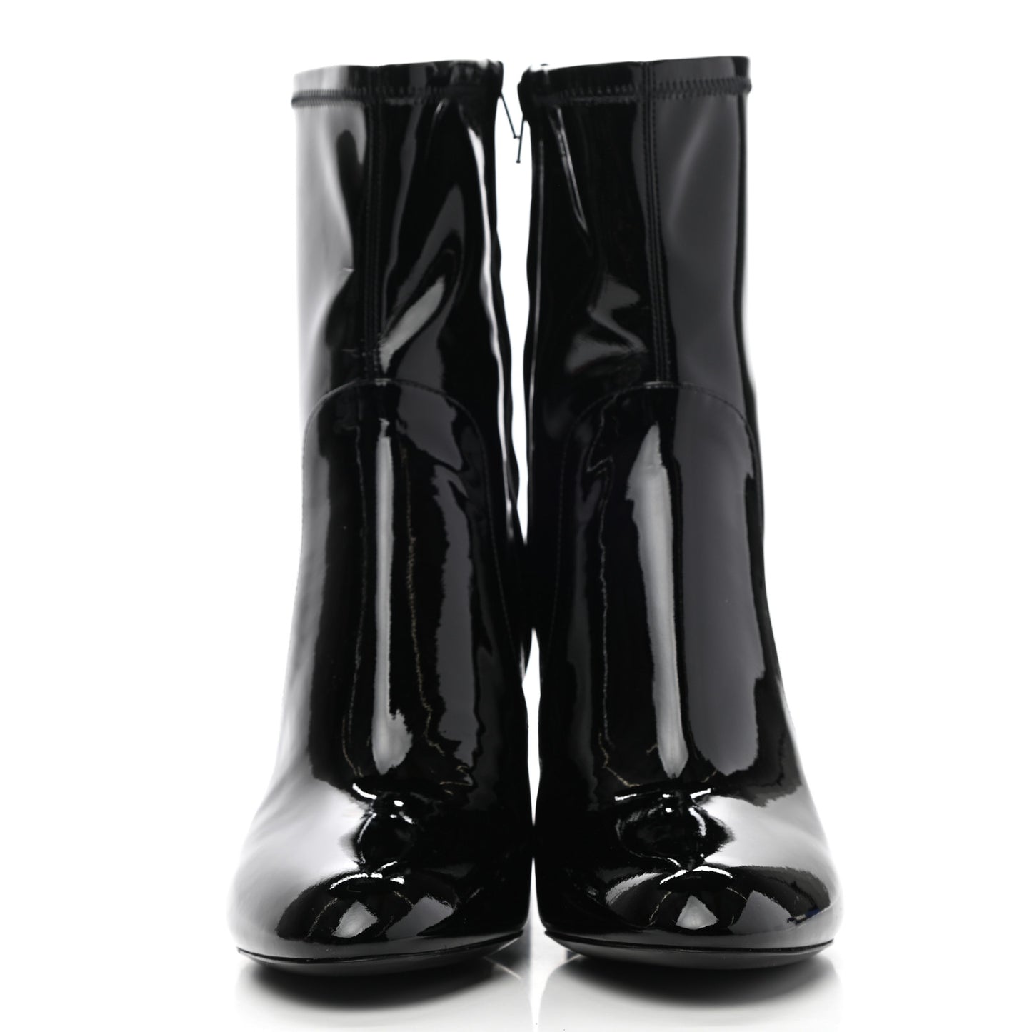 Patent Silhouette Ankle Boots 39 Black