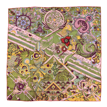 Hermes Silk L'Ivresse de I'Infini Scarf 90 Green Multicolor 1 of 3