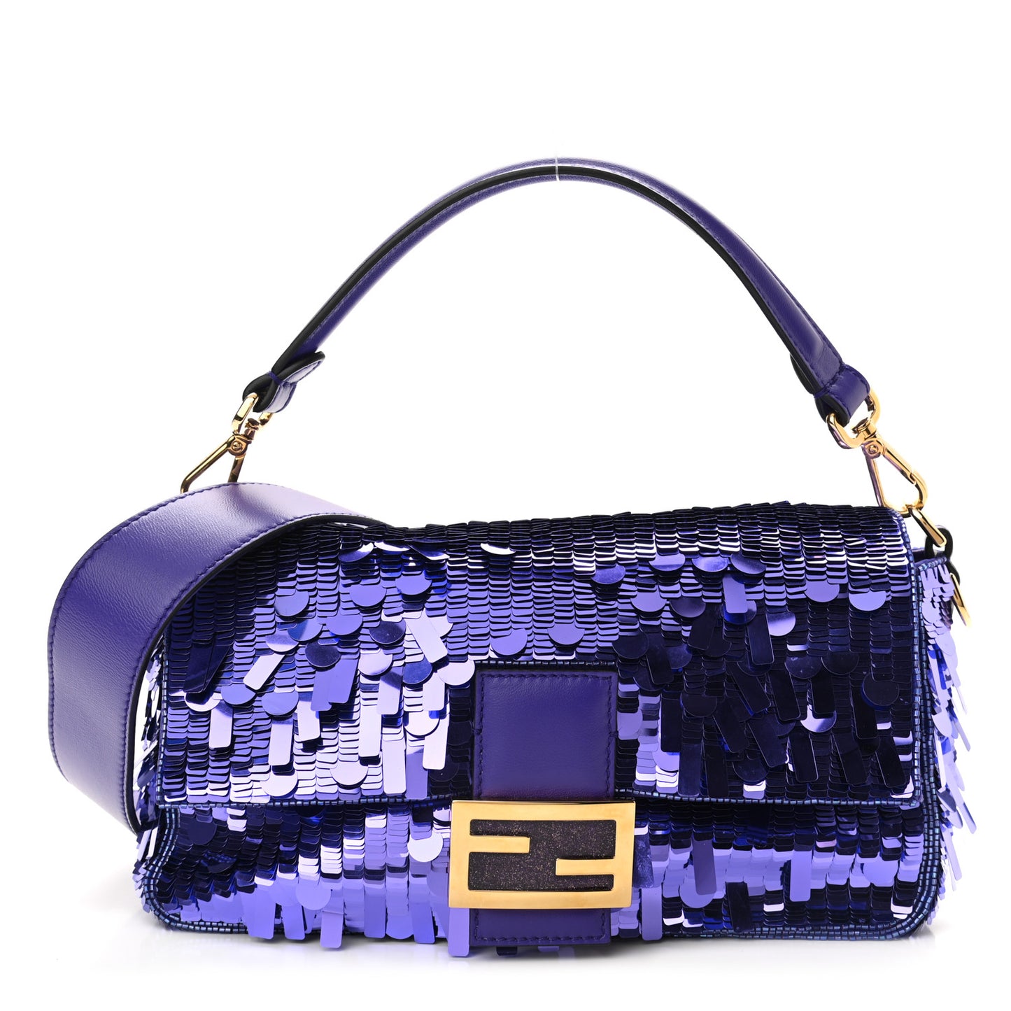 Sequin Paillettes Shiny Nappa Sex and the City Baguette Viola Purple Rain