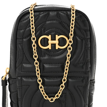 Salvatore Ferragamo Calfskin Quilted Gancini Mini Mufasa Crossbody Black 7 of 10