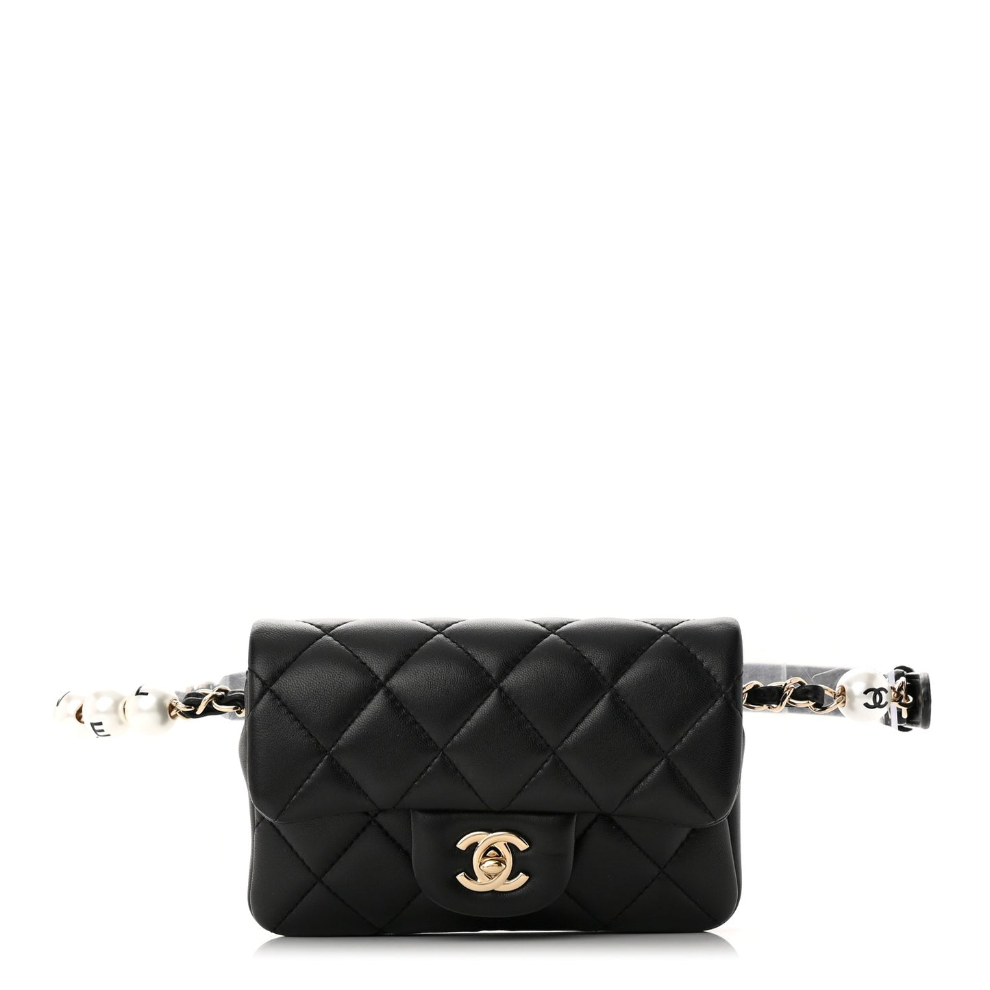 Lambskin Quilted Mini My Precious Waist Bag Black
