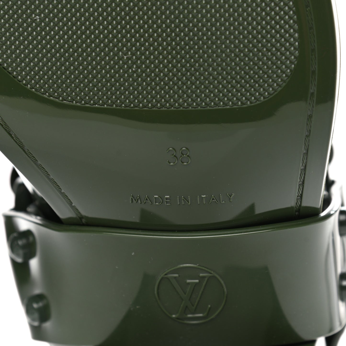 Rubber Monogram Rhapsody Ankle Boots 38 Kaki