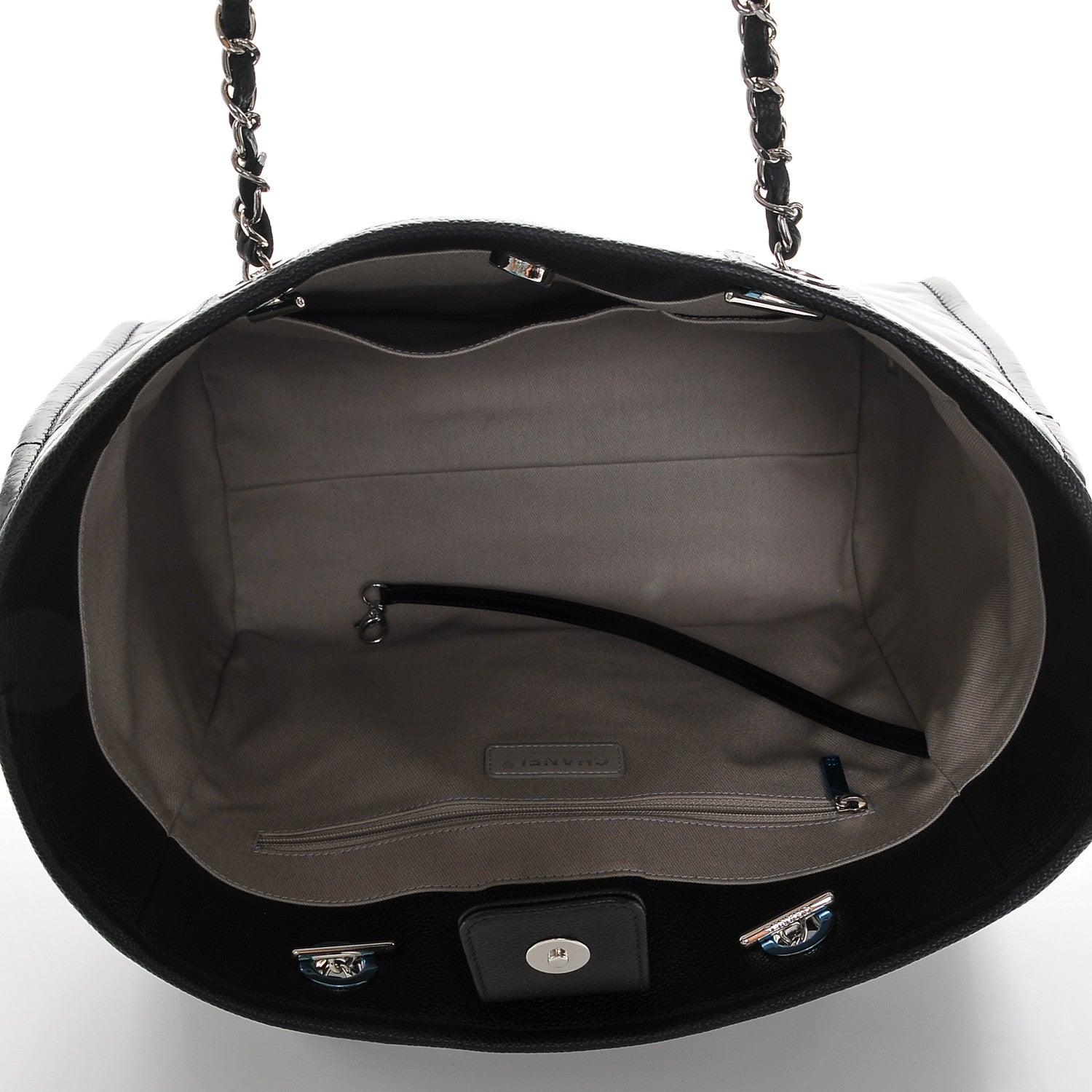 Chanel Glazed Calfskin Small Deauville Tote Black 5 of 7