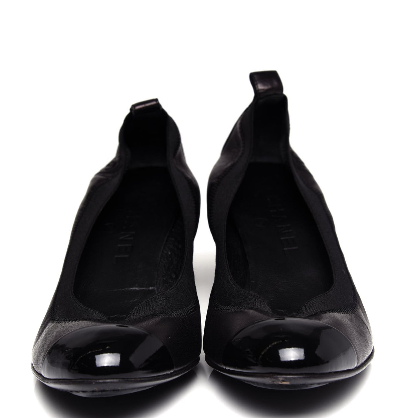 Lambskin Patent CC Elastic Stretch Pumps 38 Black