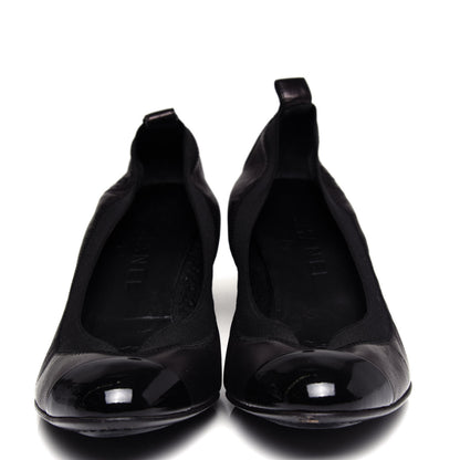 Chanel Lambskin Patent CC Elastic Stretch Pumps 38 Black 5 of 10
