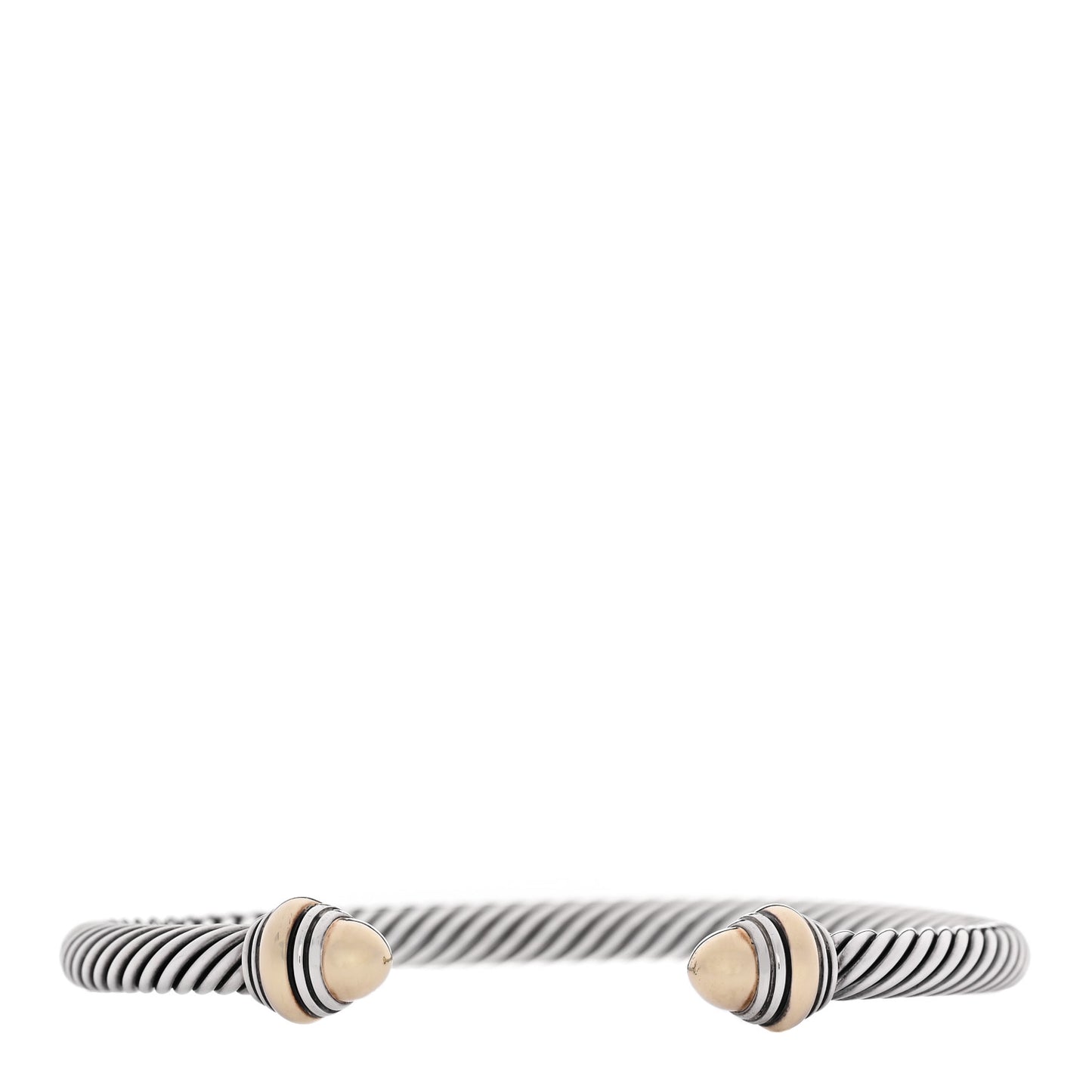 Sterling Silver 14K Yellow Gold 5mm Cable Classics Dome Bracelet