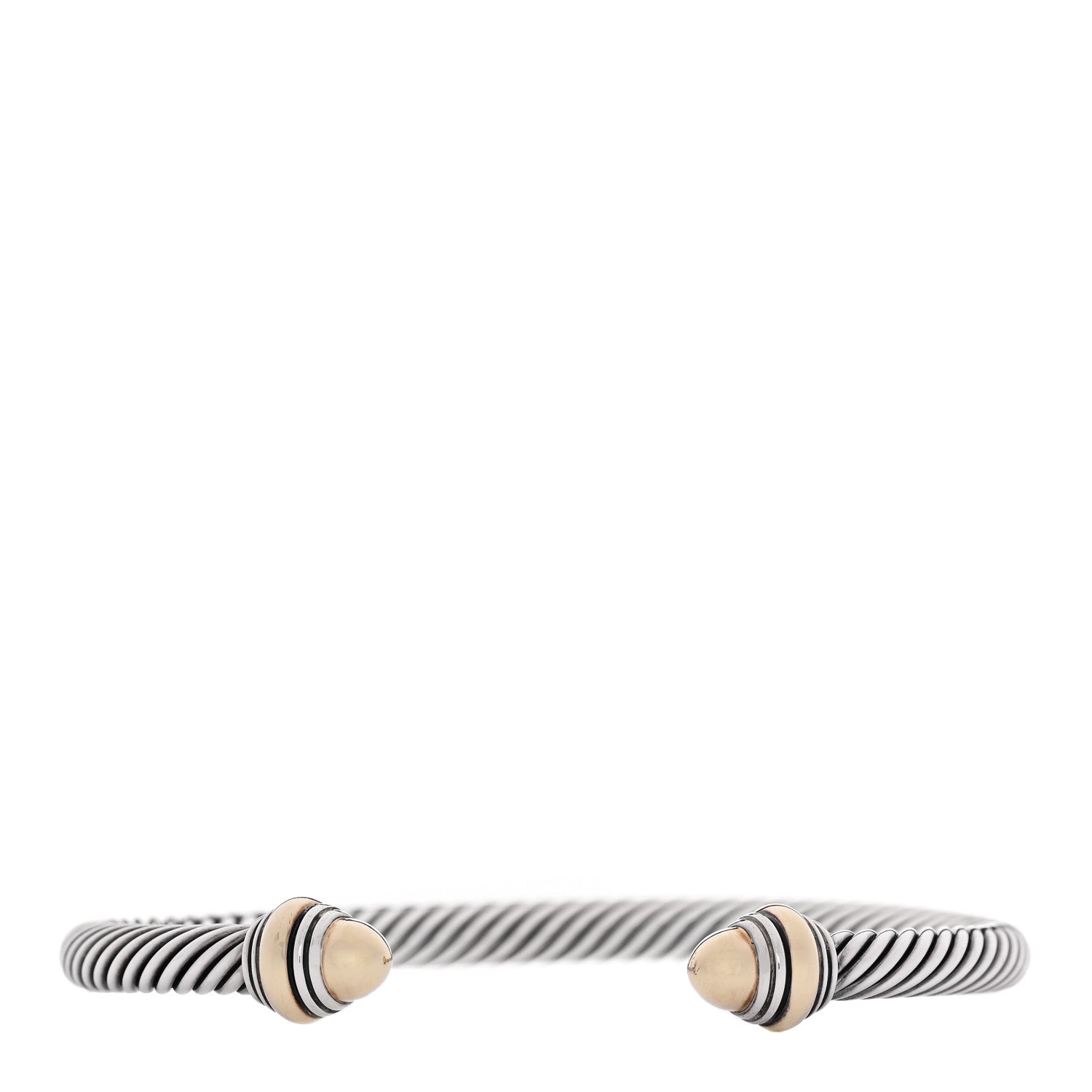 David Yurman Sterling Silver 14K Yellow Gold 5mm Cable Classics Dome Bracelet 1 of 4