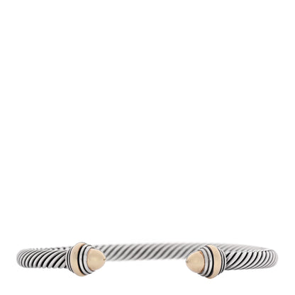David Yurman Sterling Silver 14K Yellow Gold 5mm Cable Classics Dome Bracelet 1 of 4