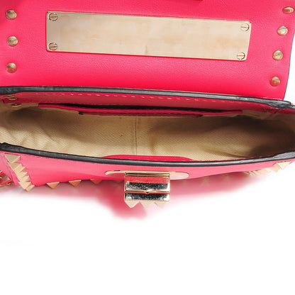 Valentino Garavani Vitello Small Rockstud Chain Strap Shoulder Bag Raspberry 5 of 7
