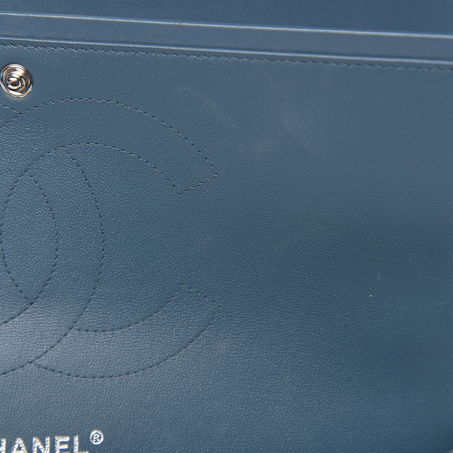 Chanel Lambskin Quilted Jumbo Double Flap Blue 9 of 12