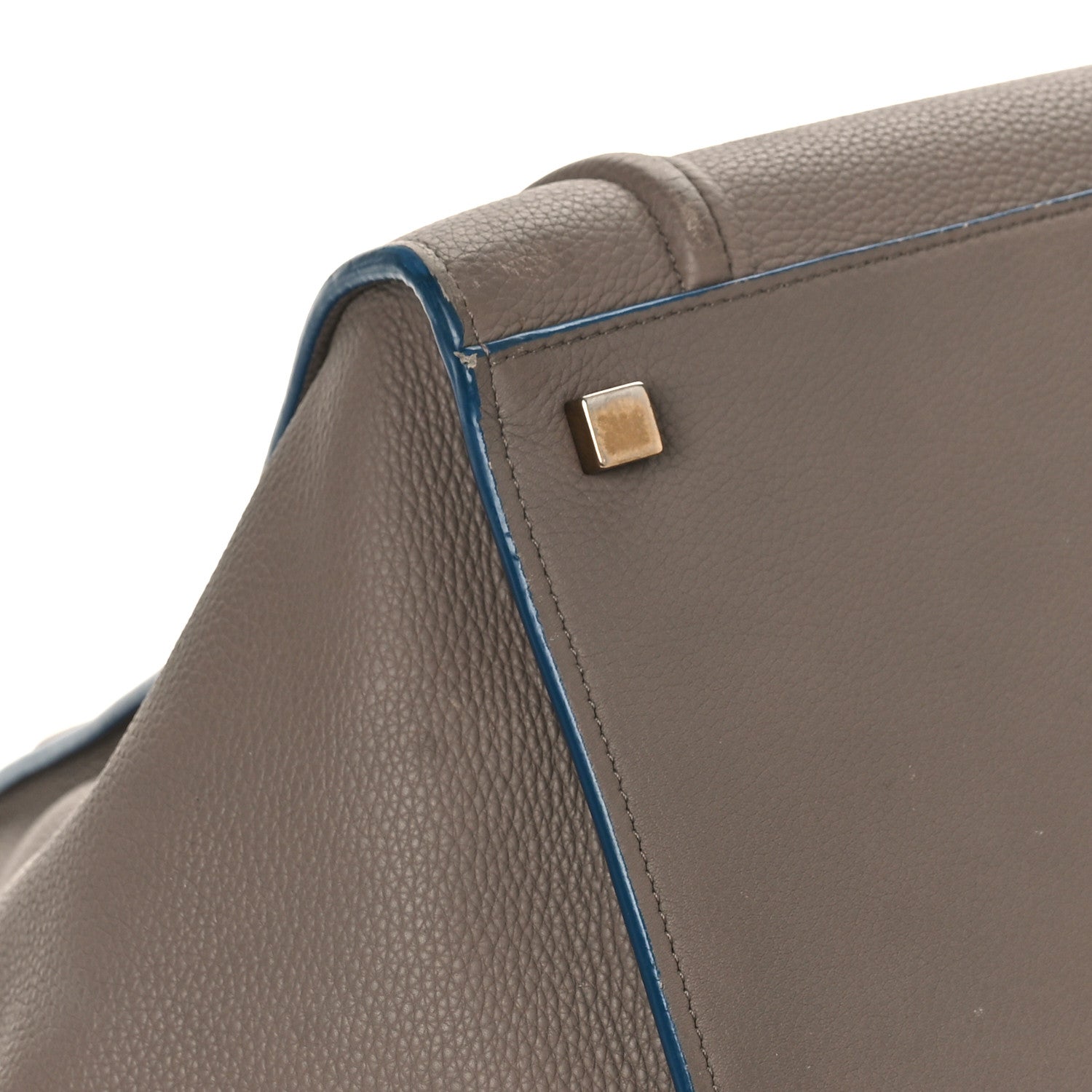 Celine Baby Grained Medium Phantom Luggage Taupe Blue Trim 7 of 14