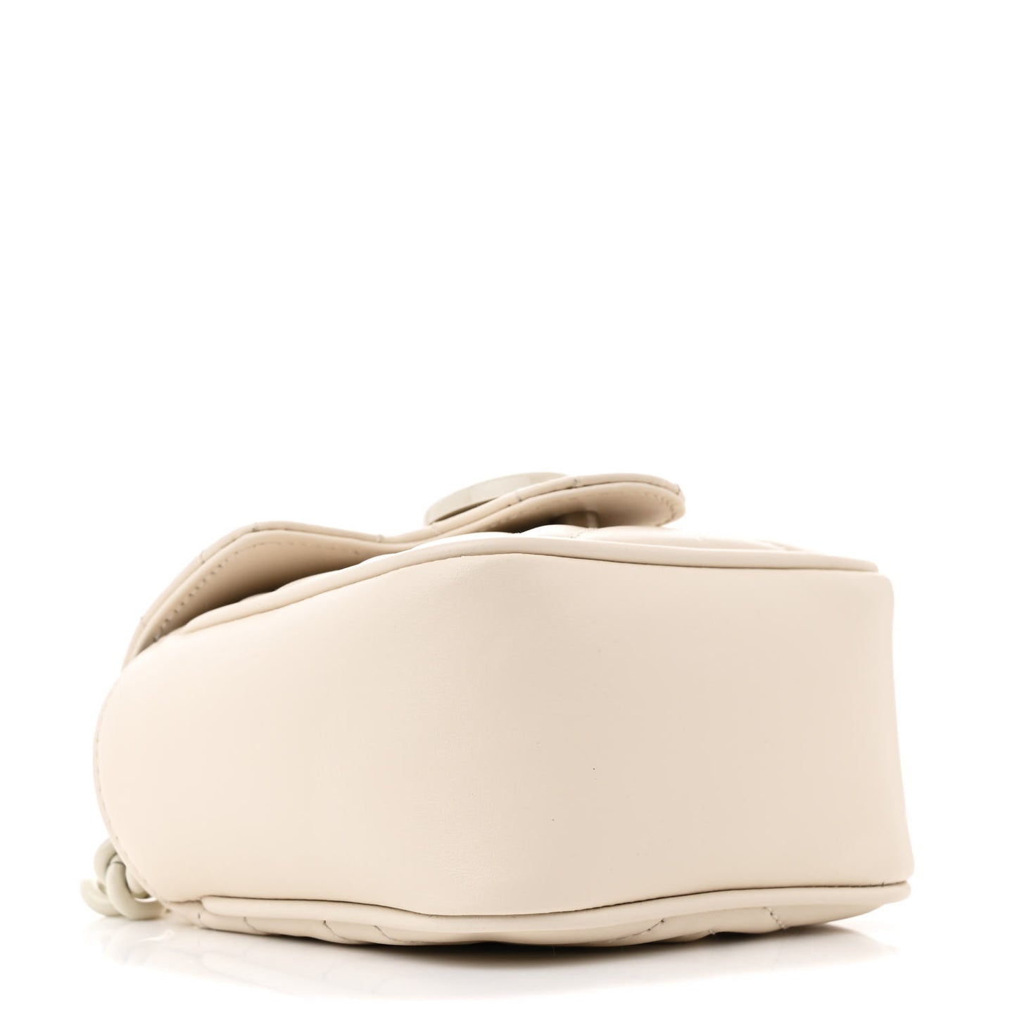 Calfskin Matelasse Monochrome GG Marmont Chain Mini Belt Bag Mystic White