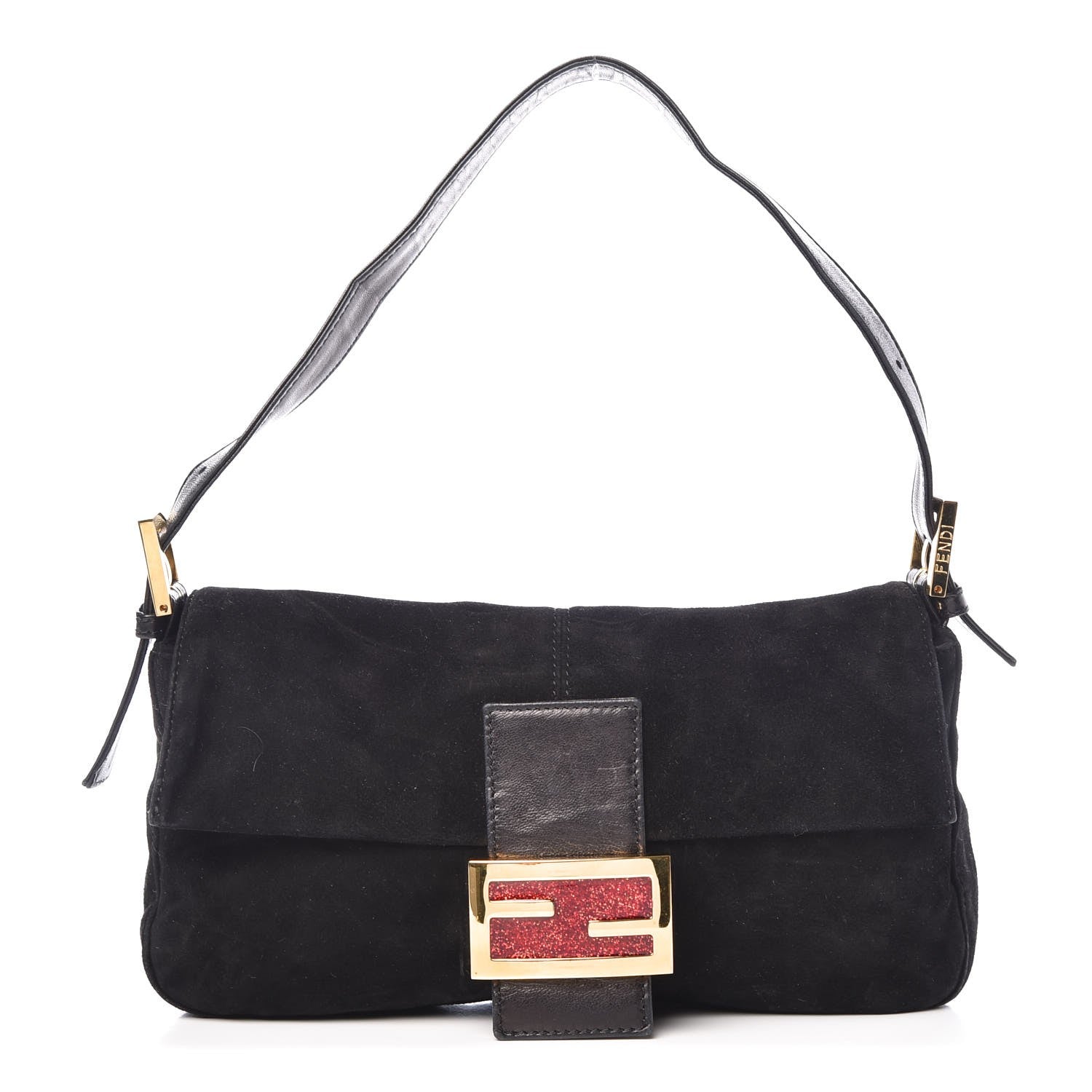 Fendi Suede Baguette Black 1 of 9