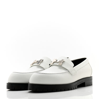 Hermes Epsom Womens Faubourg Loafers 37 White 3 of 10