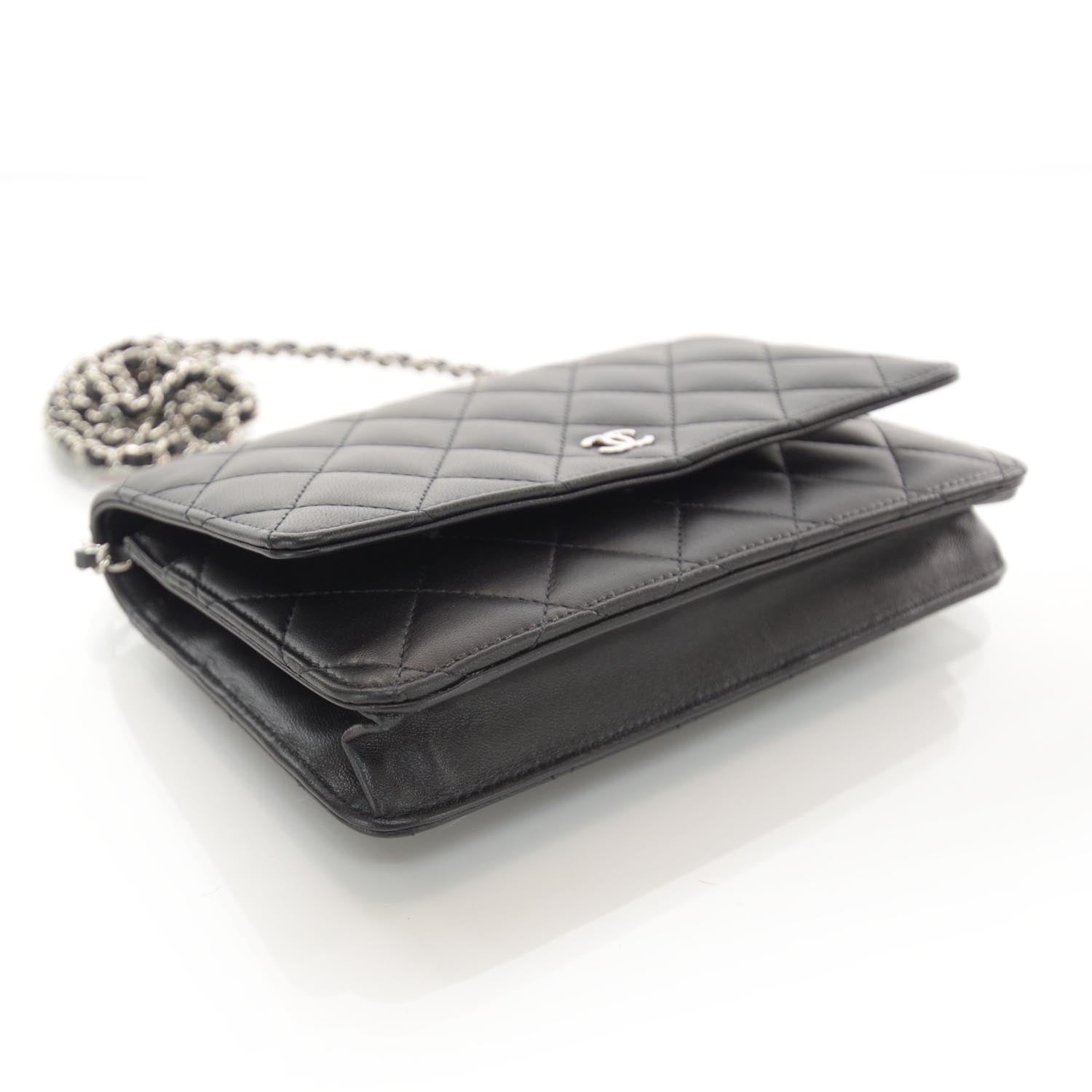 Chanel Lambskin Quilted Wallet On Chain Black 4 of 8