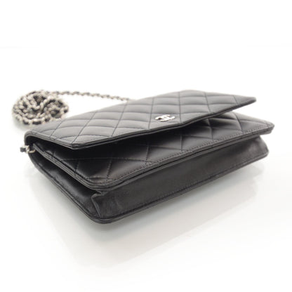 Chanel Lambskin Quilted Wallet On Chain Black 4 of 8