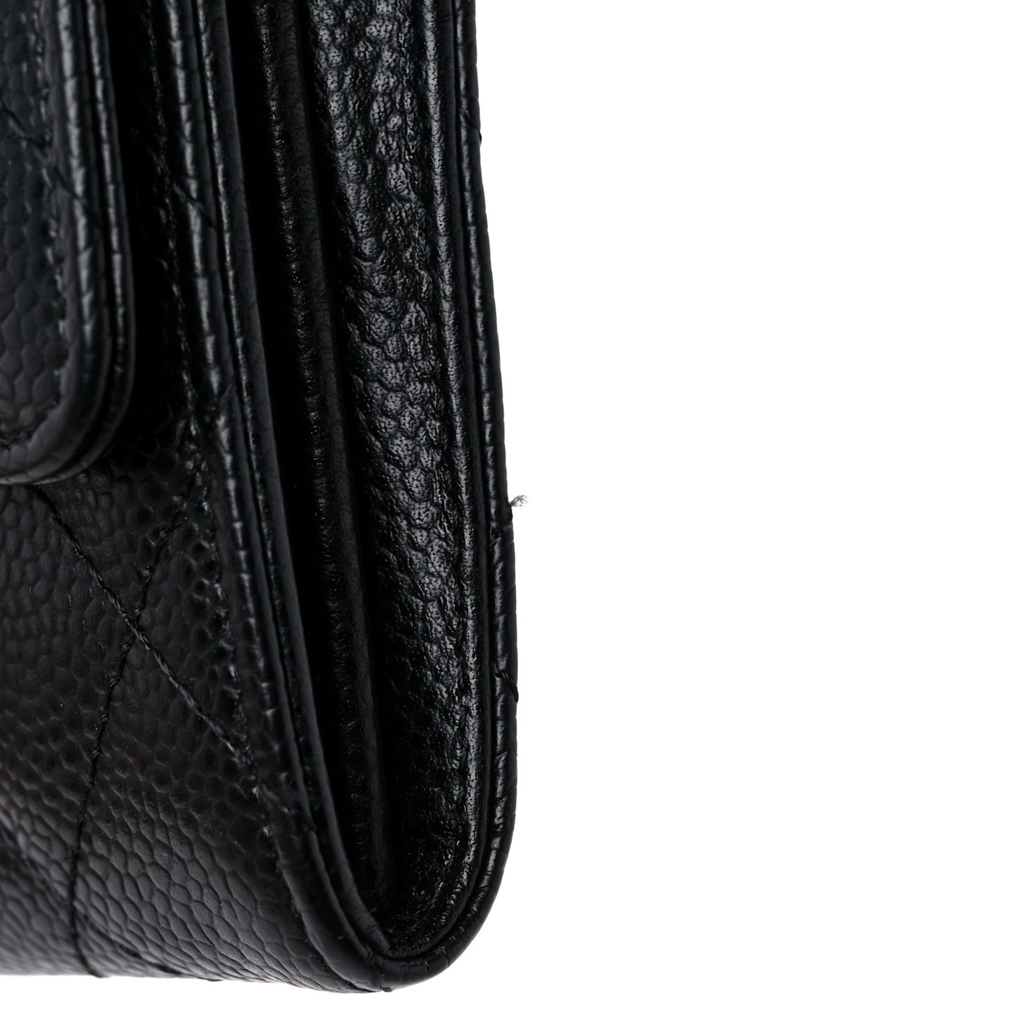 Caviar Quilted Large Flap Wallet Black
