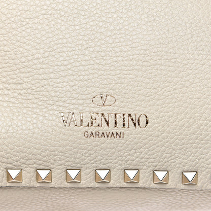 Valentino Garavani Pebbled Calfskin Small Rockstud Flip-Lock Messenger Bag Light Ivory 8 of 8