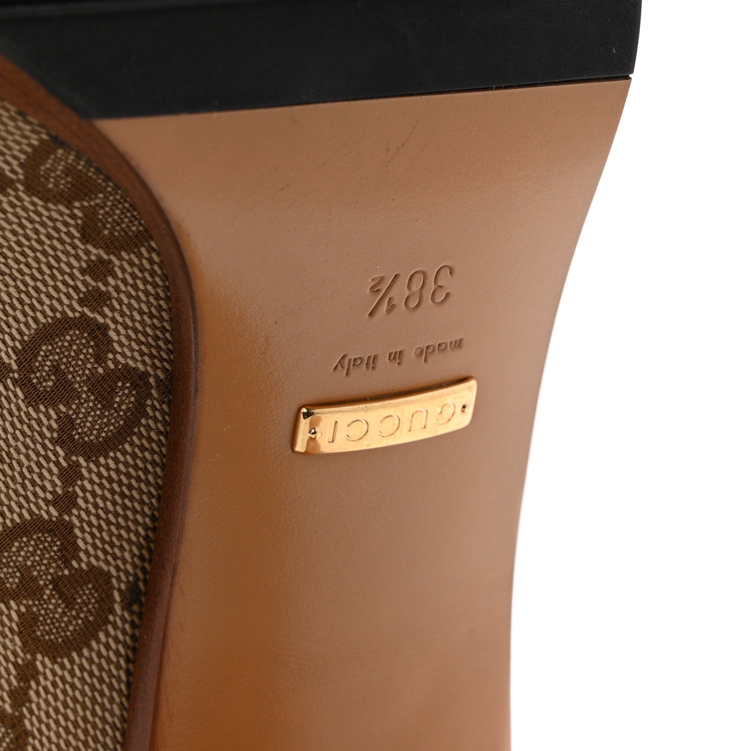 Gucci Monogram Over the Knee Boots 38.5 Beige Ebony 6 of 9