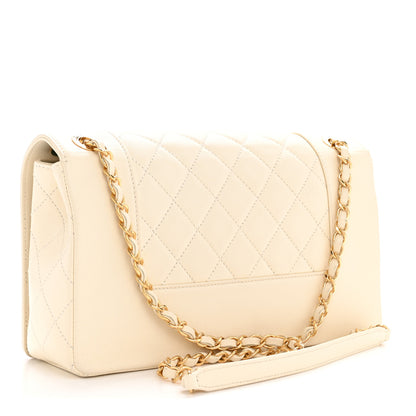Chanel Sheepskin Quilted Medium Vintage Mademoiselle Flap White 3 of 15