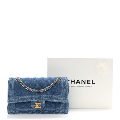 Chanel Denim Quilted Medium Double Flap Blue 9 of 9