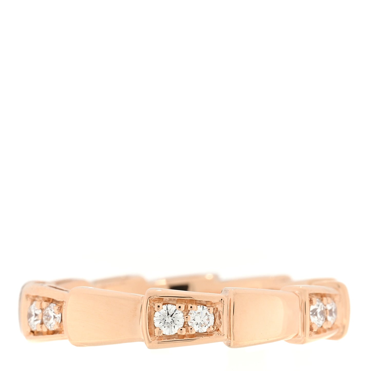 18K Rose Gold Diamond Serpenti Viper Ring 47 4