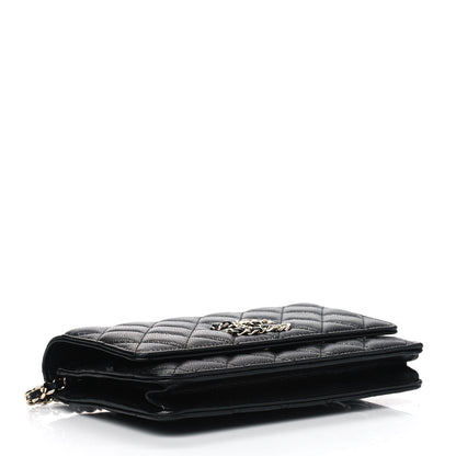 Chanel Caviar Quilted French New Wave Chain CC Wallet On Chain WOC Black 3 of 4