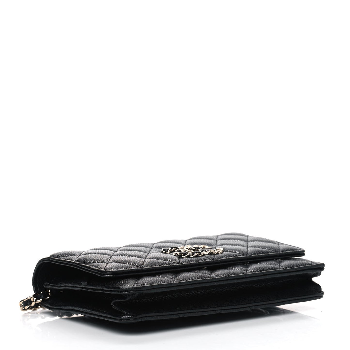 Caviar Quilted French New Wave Chain CC Wallet On Chain WOC Black