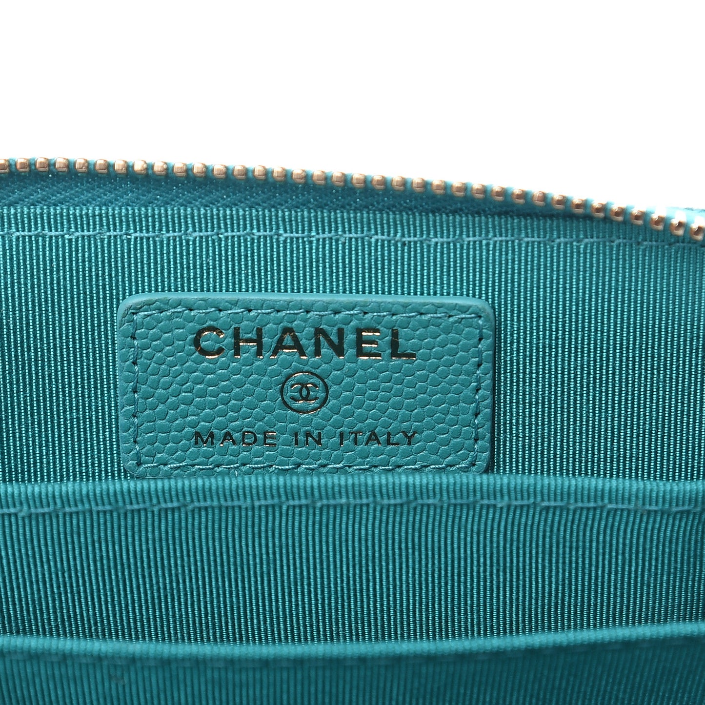 Caviar Quilted Zip Coin Purse Turquoise
