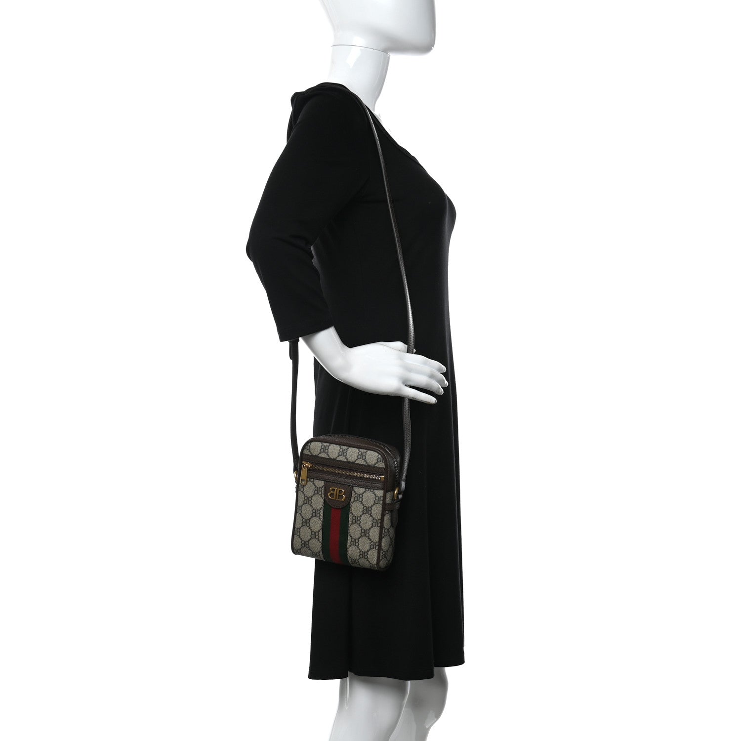 Gucci X BALENCIAGA Supreme Monogram Web Mini Ophidia Messenger Beige Ebony 2 of 10