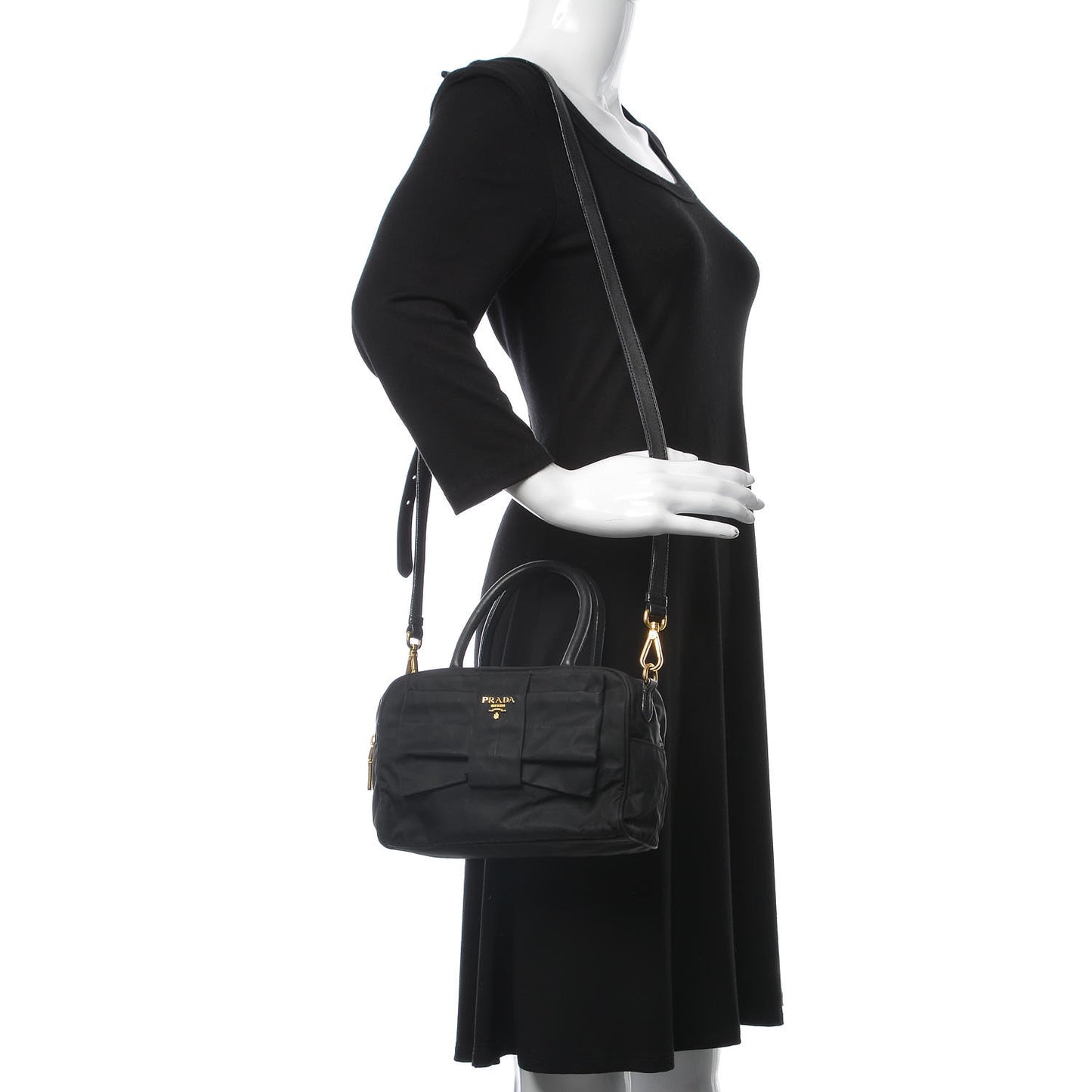 Nylon Fiocco Mini Bowler Black