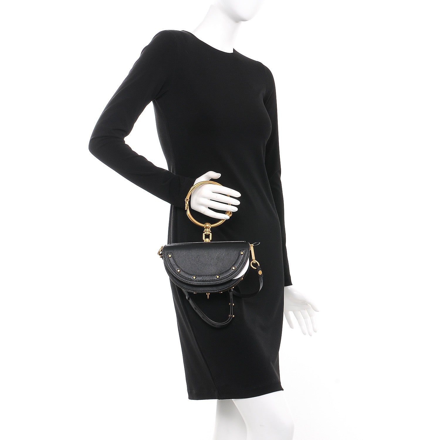 Chloe Calfskin Small Nile Bracelet Minaudiere Bag Black 3 of 8
