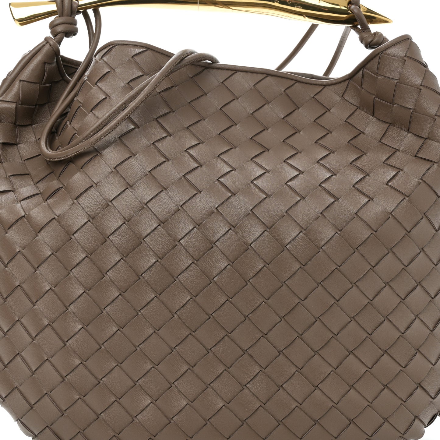 Nappa Intrecciato Medium Sardine Bag Taupe Grey