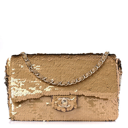 Chanel Sequin Quilted Medium Single Flap Gold 1 of 11