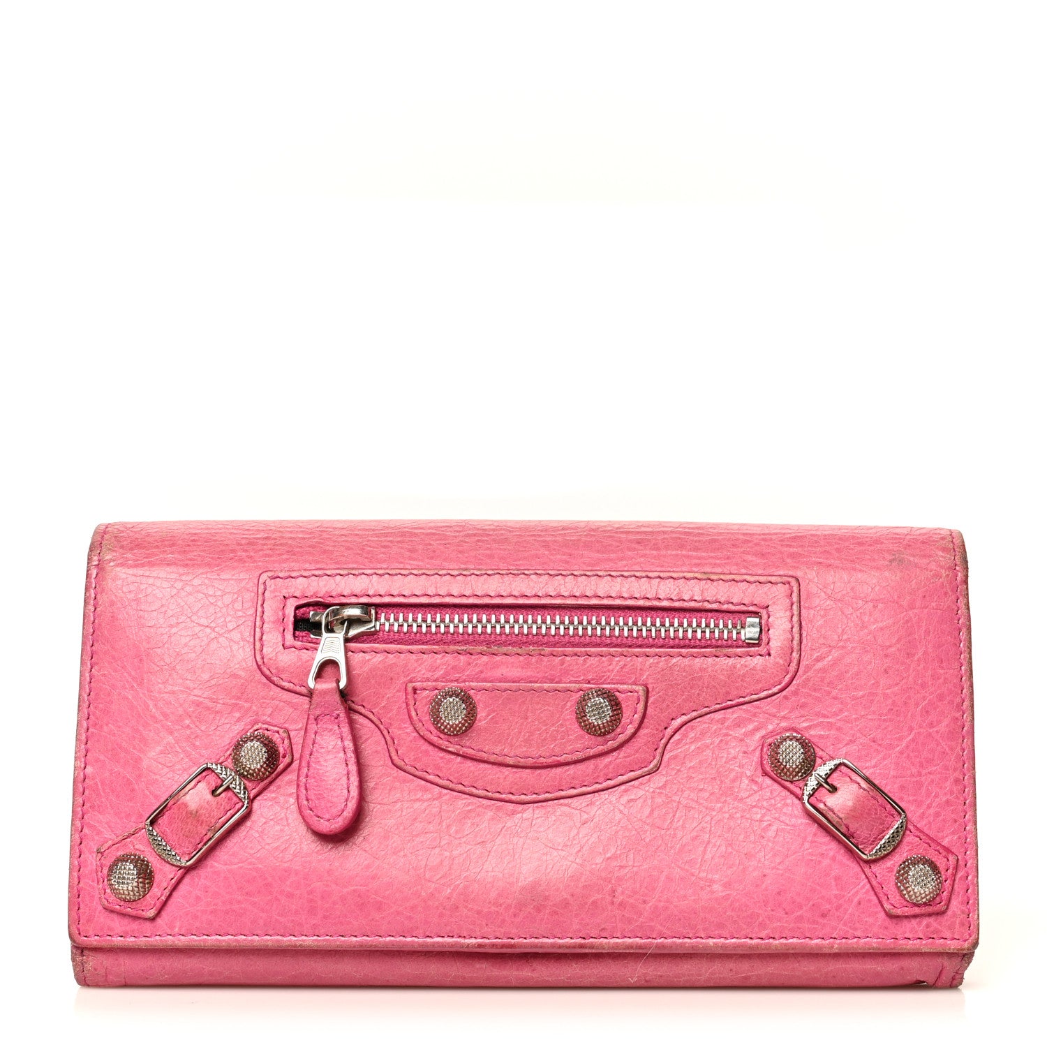 Balenciaga Agneau Giant 12 Silver Hardware Continental Zip Around Wallet Cyclamen 1 of 16