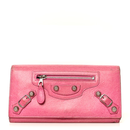 Balenciaga Agneau Giant 12 Silver Hardware Continental Zip Around Wallet Cyclamen 1 of 16