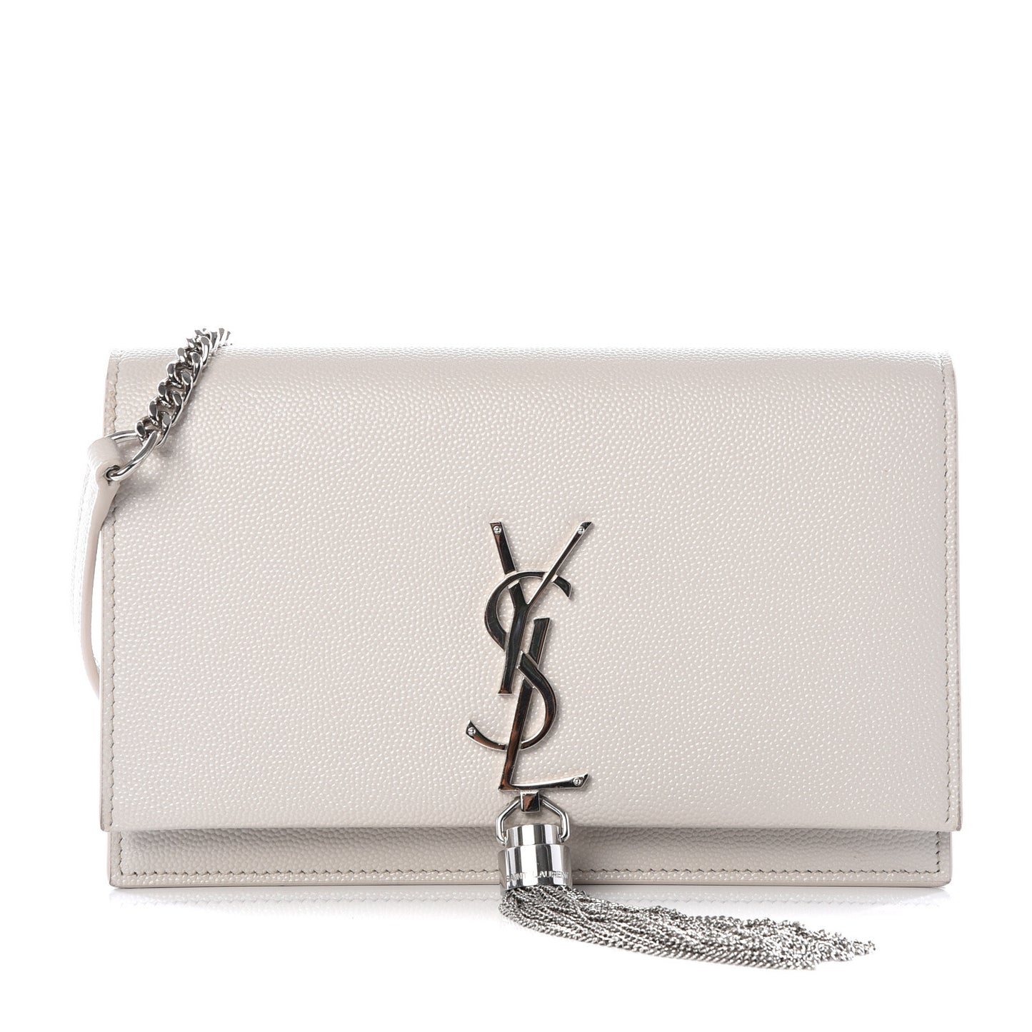 Grain De Poudre Classic Monogram Kate Tassel Chain Wallet White