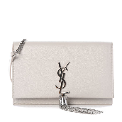 Saint Laurent Grain De Poudre Classic Monogram Kate Tassel Chain Wallet White 1 of 8