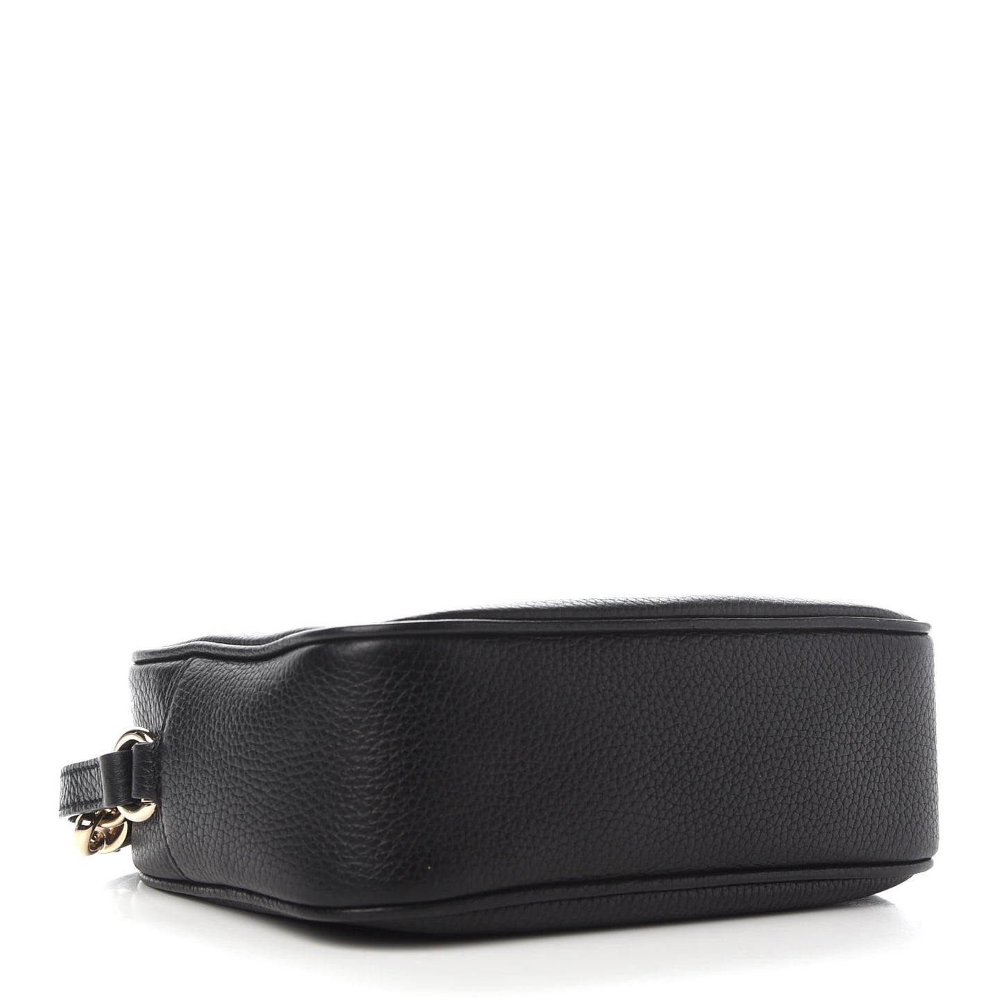 Pebbled Calfskin Small Soho Disco Bag Black