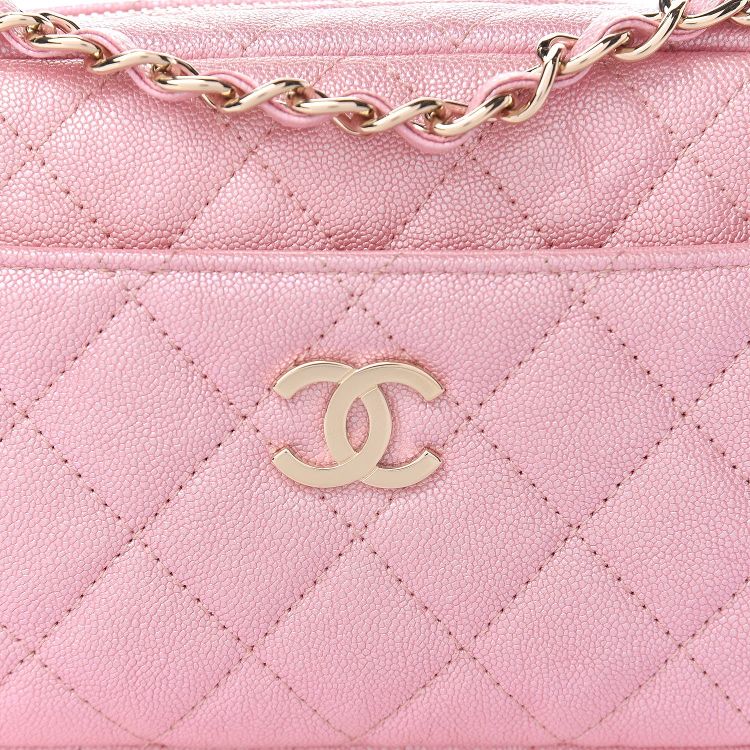 Chanel Iridescent Caviar Quilted Small Timeless Camera Case Pink 10 of 11