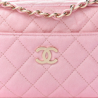 Chanel Iridescent Caviar Quilted Small Timeless Camera Case Pink 10 of 11