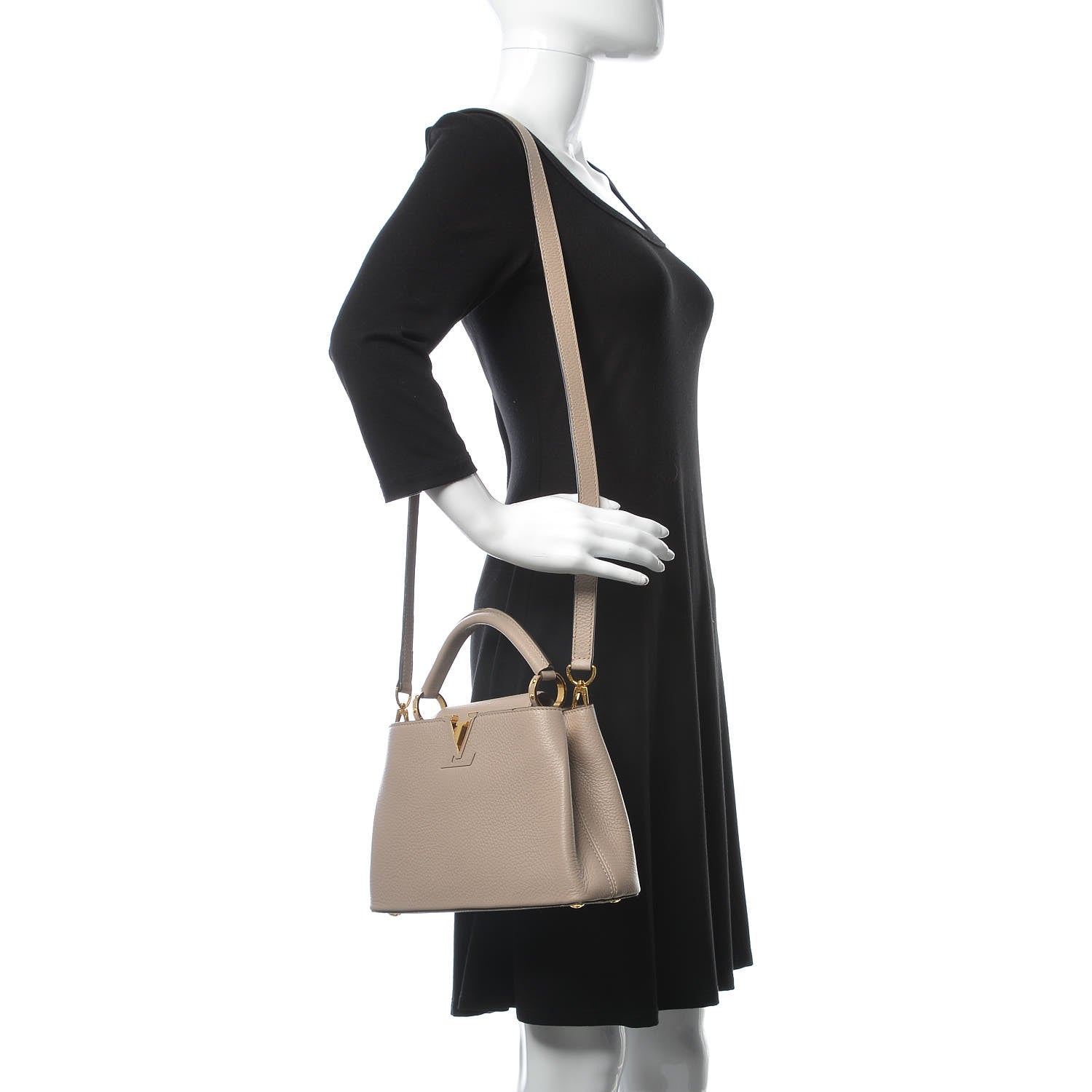 Louis Vuitton Taurillon Capucines BB Galet 2 of 14