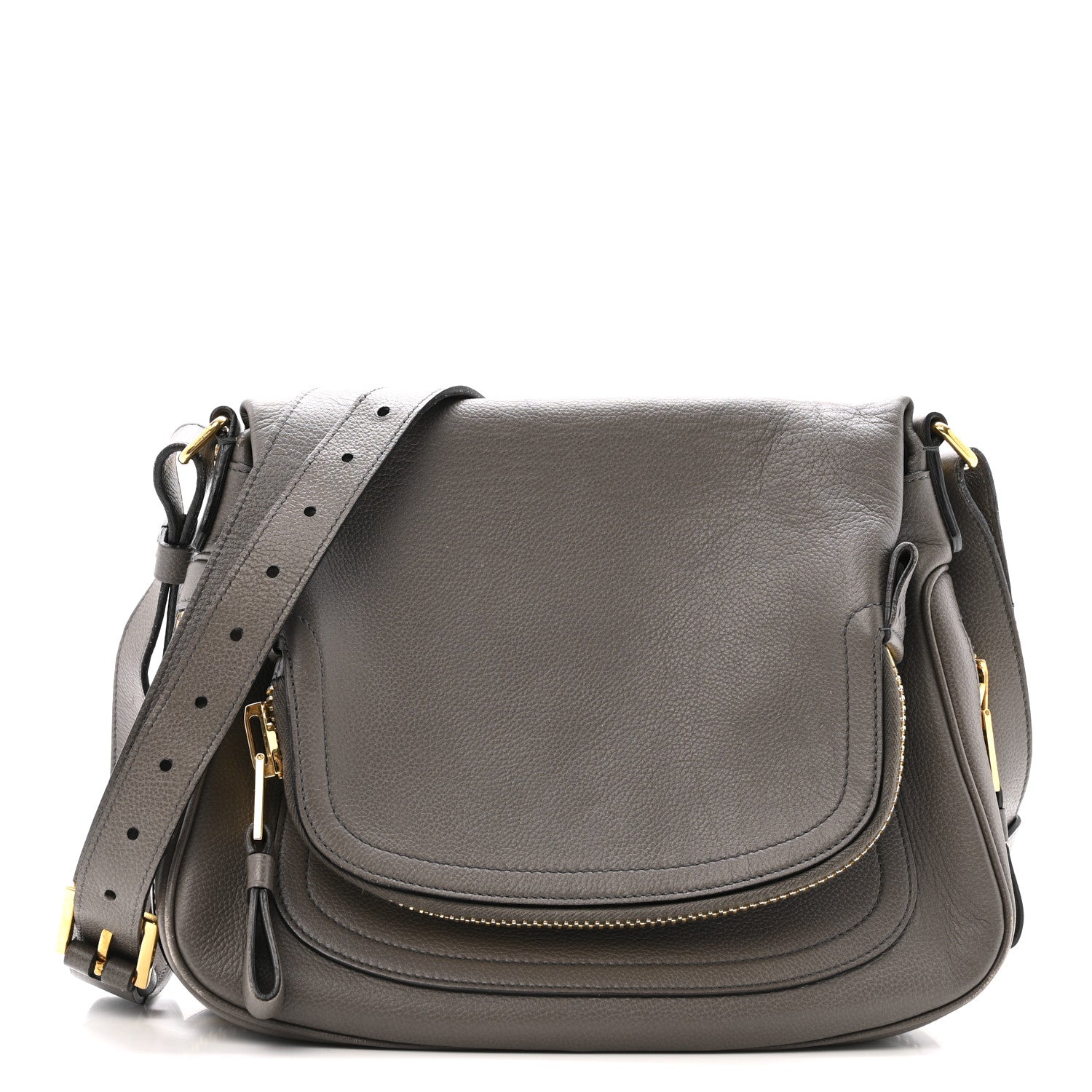 Tom Ford Calfskin Medium Shaded Jennifer Crossbody Bag Grey 1 of 14